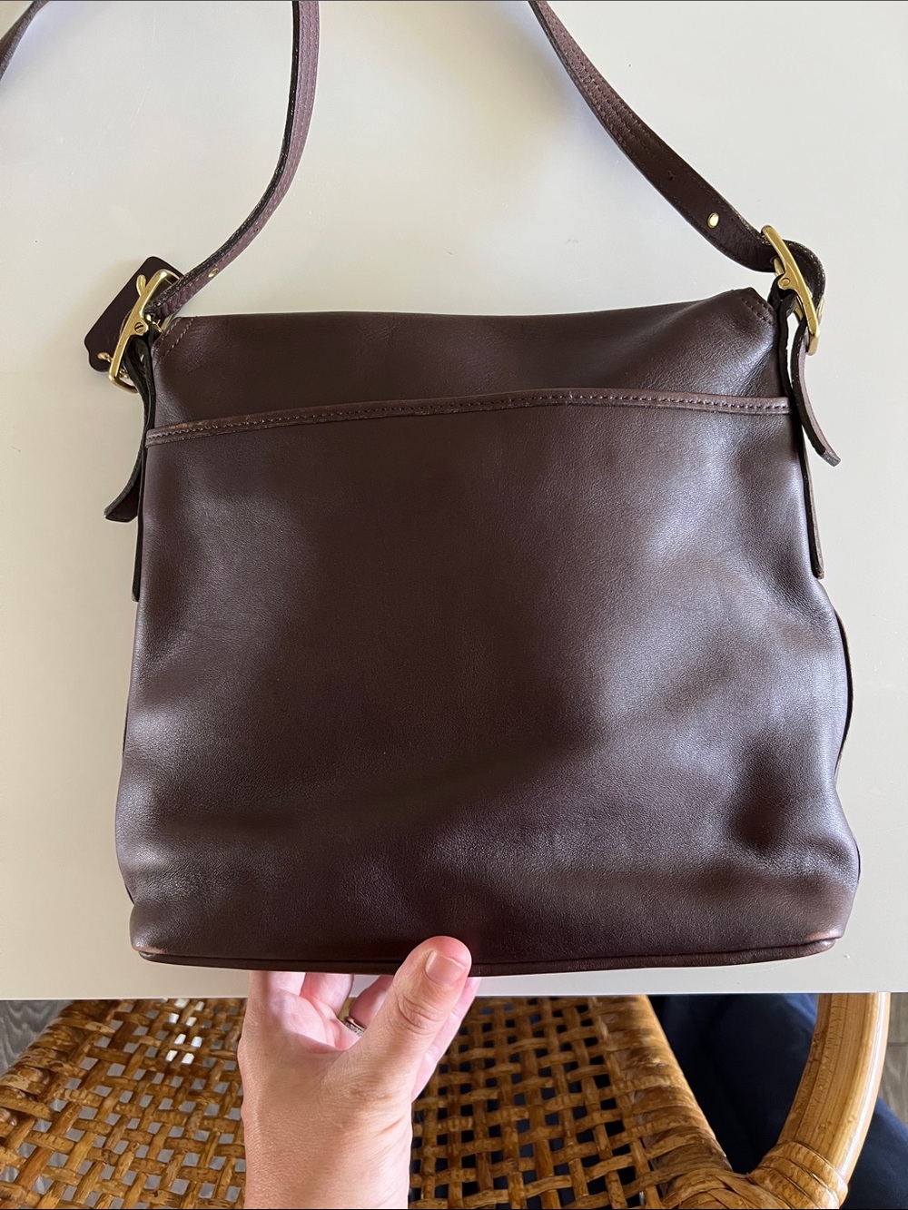 Vintage Coach Brown Leather Flap Crossbody Bag Monterey Flap - Picture 7 of 11